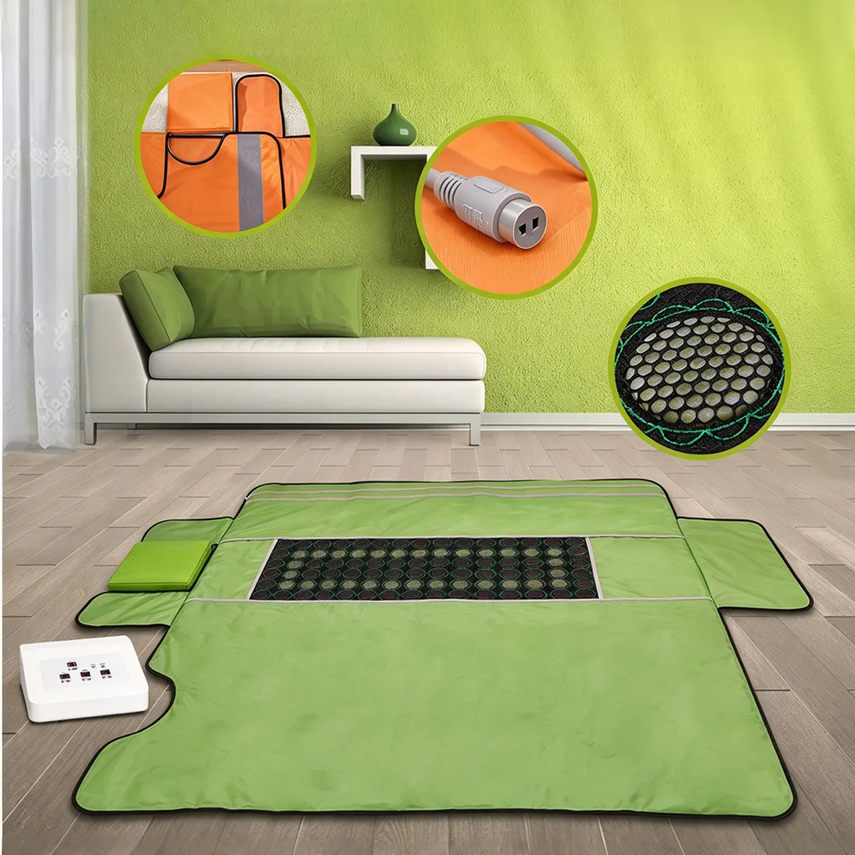 Nylon 3 zone sauna blanket with Jade & Tourmaline